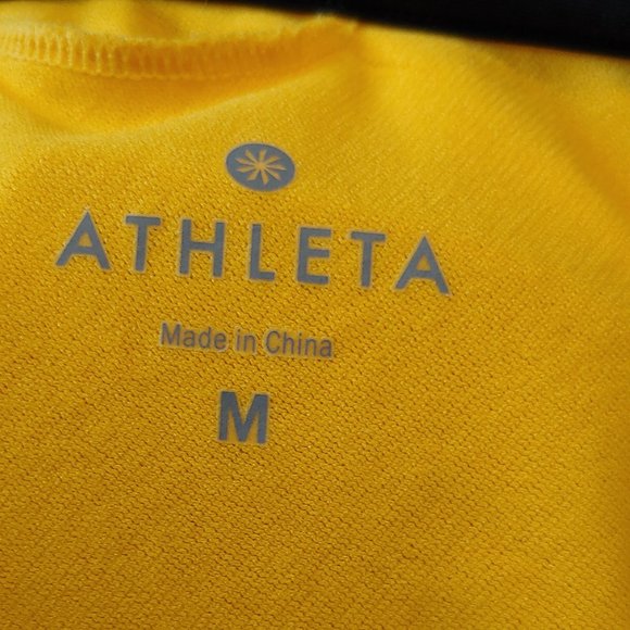 Athleta Yellow Black White Halter Swim Top M - Picture 4 of 4